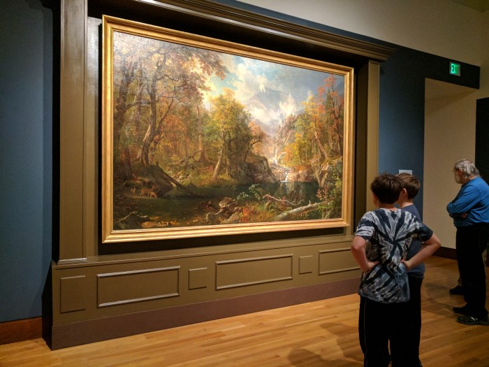 Installation view ALBERT BIERSTADT The Emerald Pool Currier Museum of Art Mount Washington exhibit January 2017 © c ryan.jpg