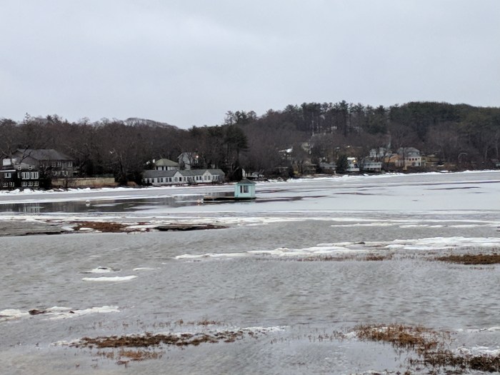 Little house boat in the great salt marsh - Gloucester MA January 13 2018 after thaw from historic winter storm © c ryan__072700.jpg