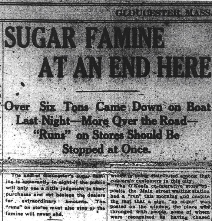 Sugar Famine at an End Here