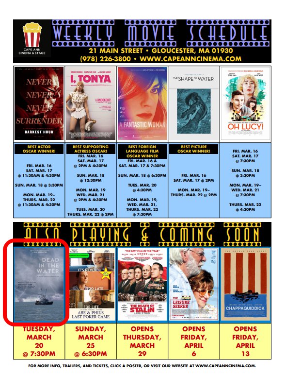 Cape Ann Cinema Dead in Water