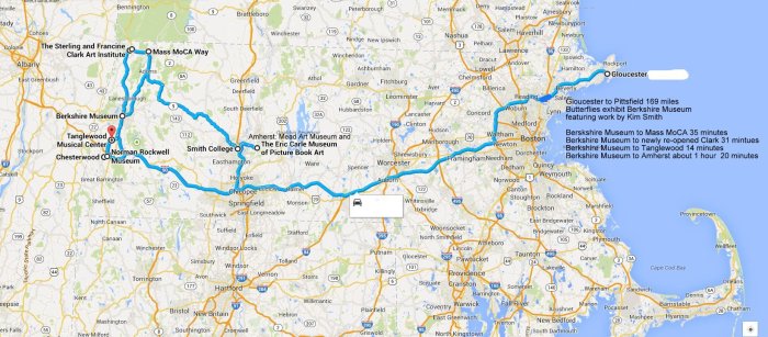 Distances to Kim Smith Butterflies exhibit