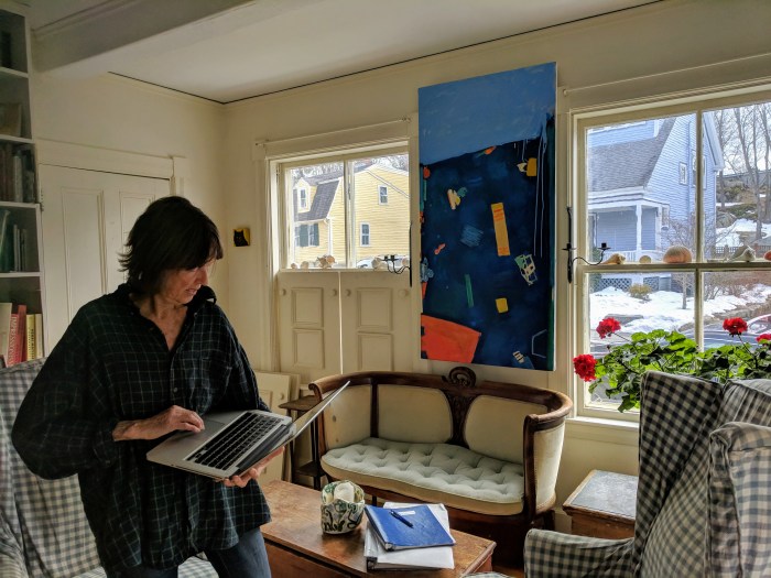 Juni Van Dyke discusses her Rose Baker Senior Center mural project ©c ryan March 2018 (2)