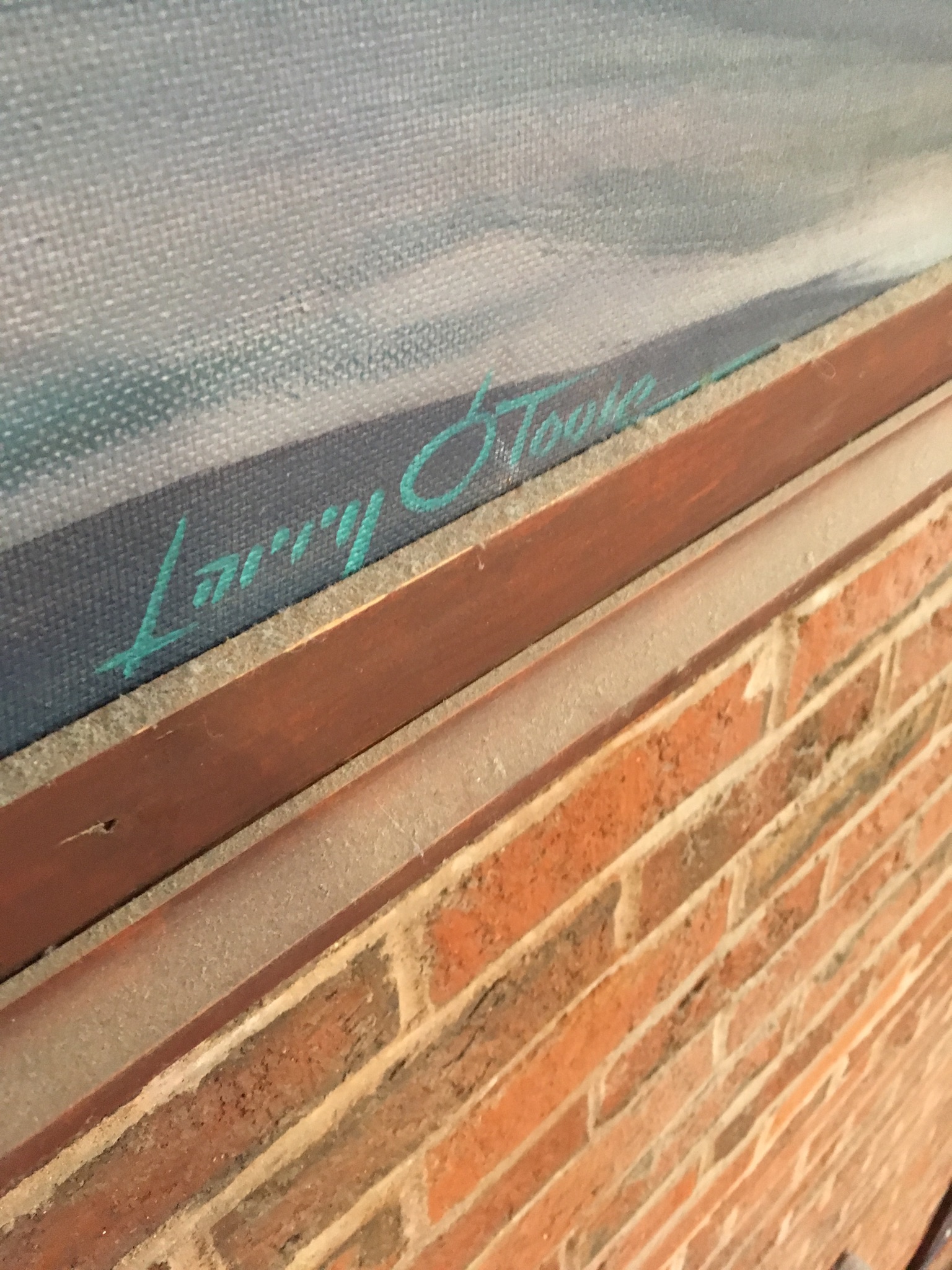 Larry O'Toole signature photo by Phil Curcuru Gloucester MA DPW #5 installed at O'Maley painting pre dates 1951.jpg