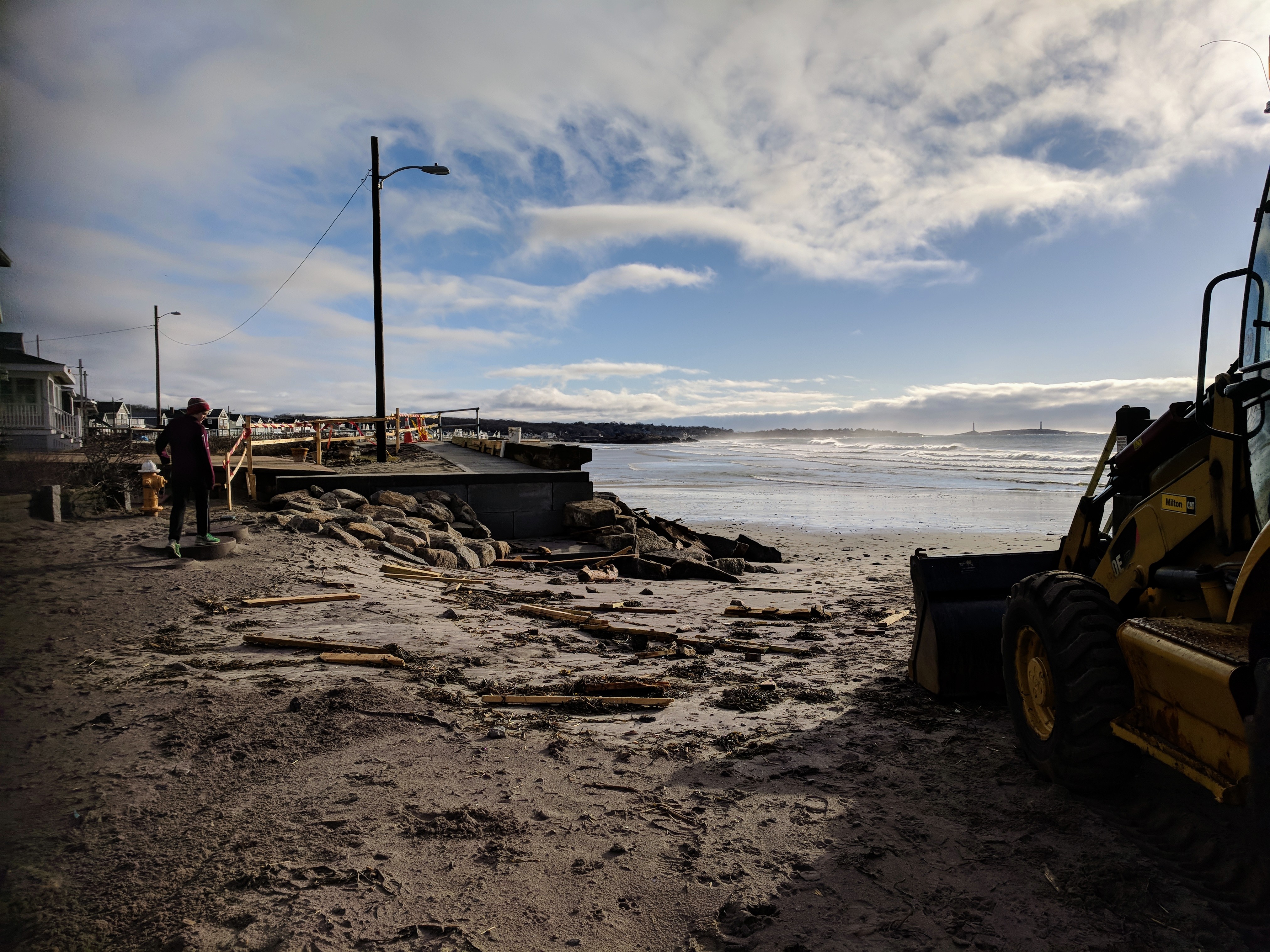 detritus new stairs at Gloucester MA Long Beach entrance- Morning low tide reveals damage from yesterday's spring storm _©c ryan april 17 2018 _ 072904 (2)