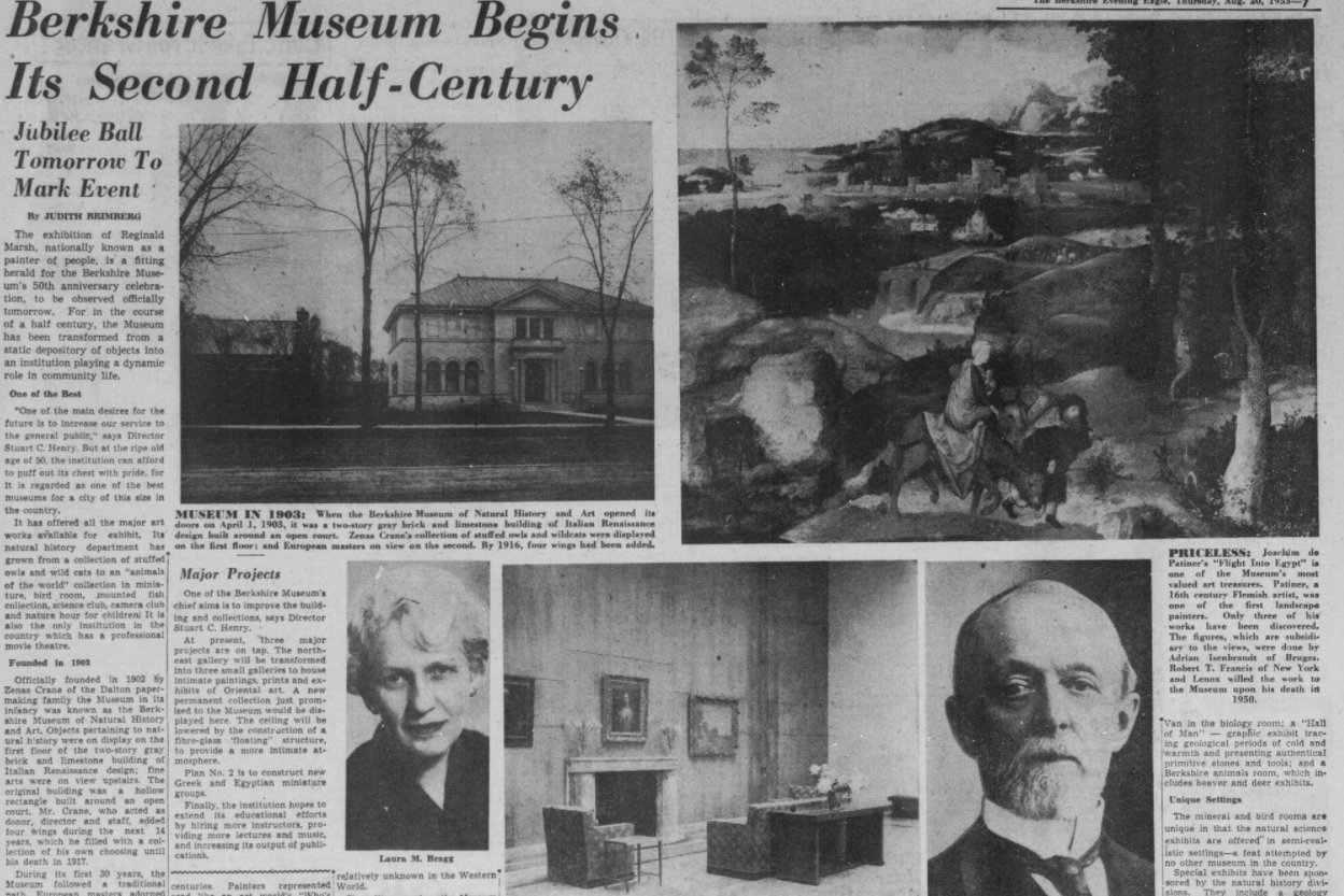 Patiner flight into egypt featured in 1953 article celebrating Berkshire Museum 50th celebration