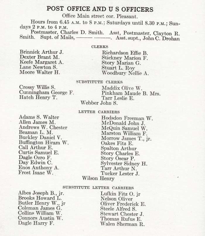 Mail hours Gloucester City Directory 19170001