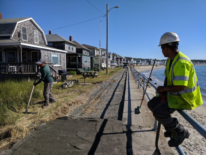 next phase in Long Beach seawall walkway repair_ that's a lot of fill_20180622_083235