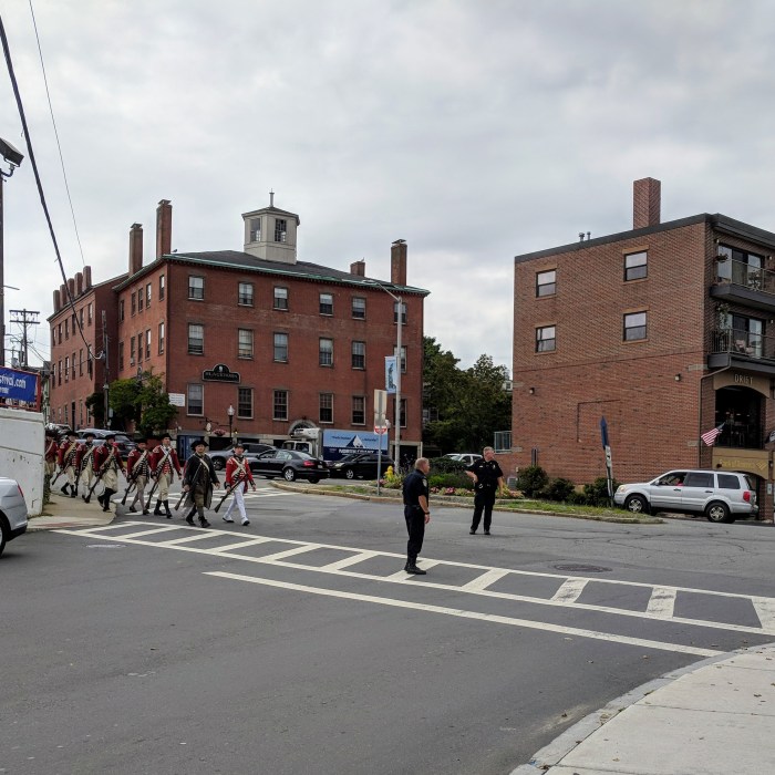 fife and drum parade downtown After Battle of Gloucester reenactment_20180811_ Gloucester MA