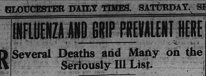 Flu headline Sept 14 1918
