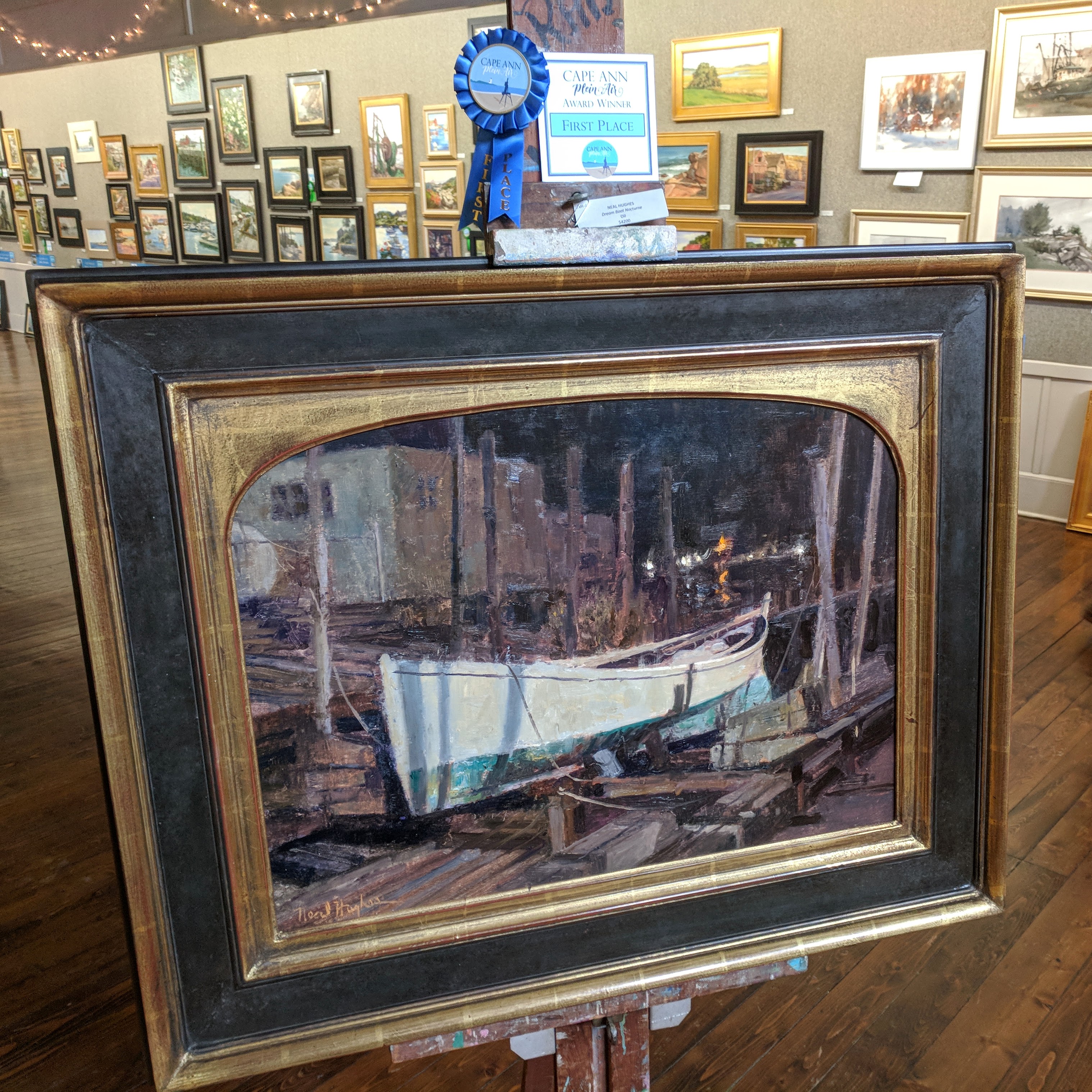 NEAL HUGHES_Dream Boat Nocturne_oil_First Place Cape Ann Plein Air award winner_exhibition at North Shore Art Association_20181014_©c ryan