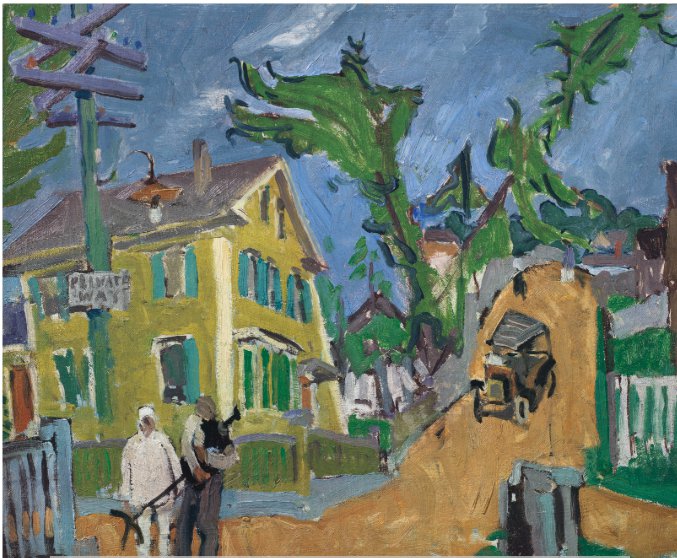 c STUART DAVIS_Private Way_(Gloucester MA)_1916_ oil on canvas_Christies Nov 2018 presale auction est 60 to 80,000