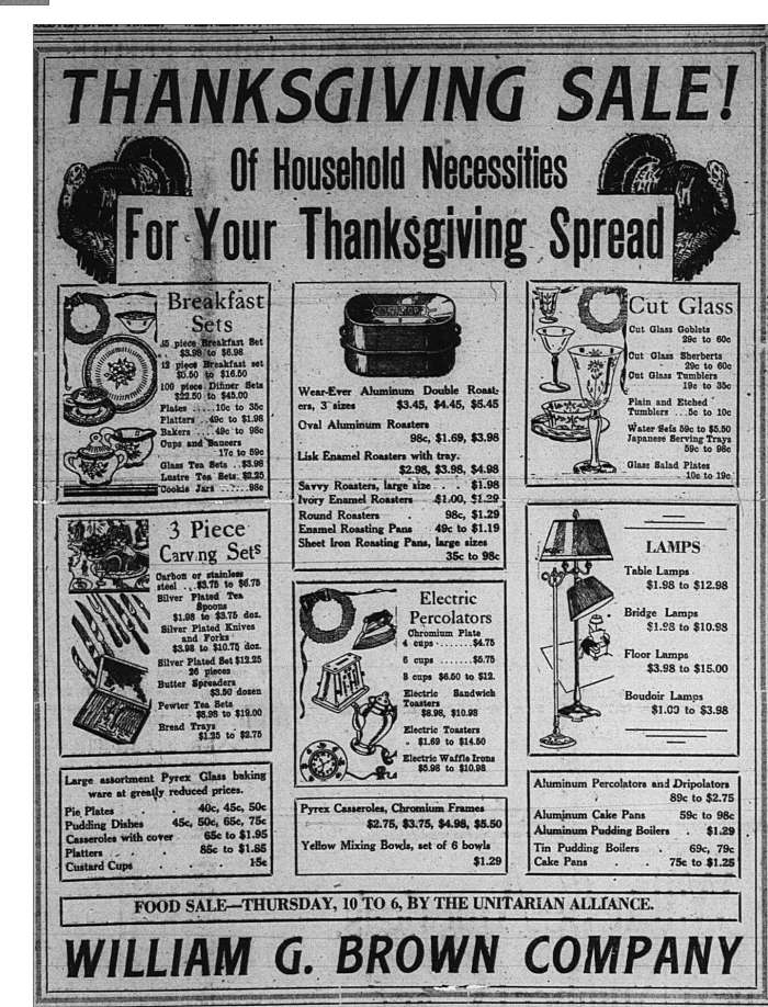 Thanksgiving Sale GDT Nov 16 1932