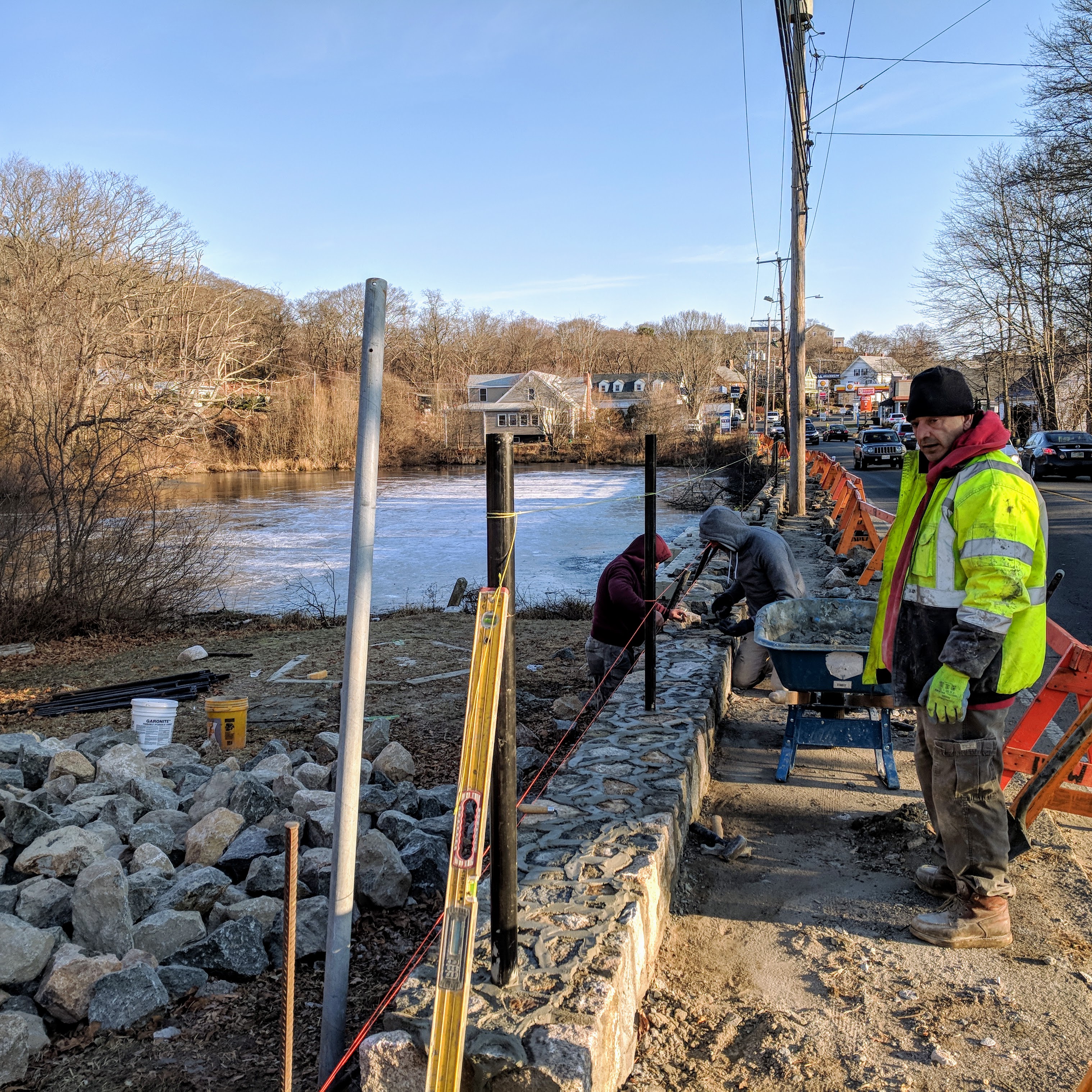 Gloucester MA DPW Days Pond stone work Dec 2018 (3)