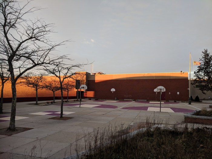 OMaley in the paint_waning sunlight and fresh coat on courts_Gloucester MA_20181129_c ryan