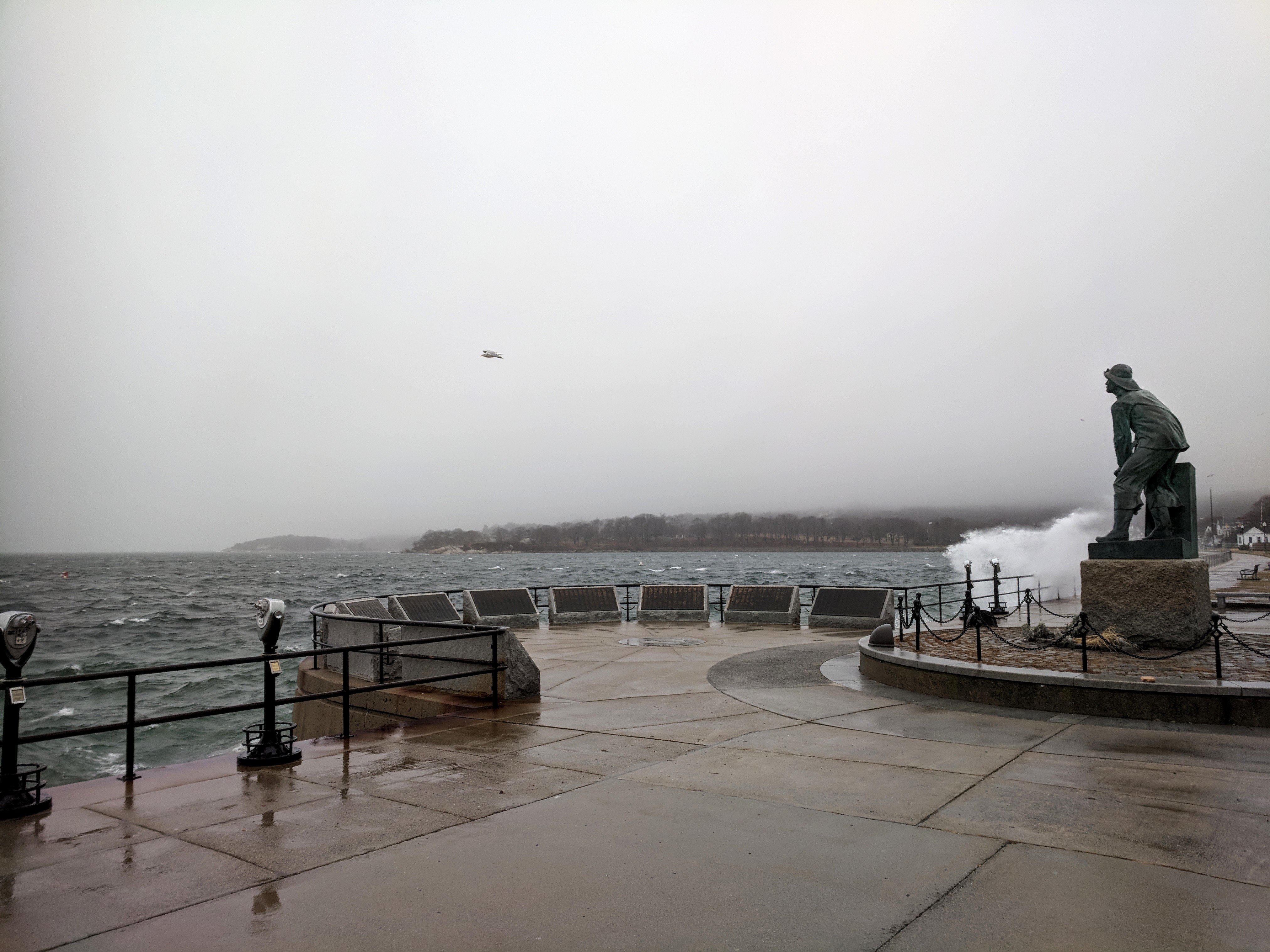 riding out Dec 21 storm_Stacy Boulevard promenade near Man at the Wheel memorial_Gloucester Harbor_Gloucester MA_©c ryan (2)