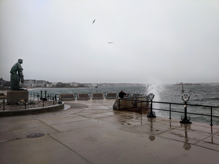 riding out Dec 21 storm_Stacy Boulevard promenade near Man at the Wheel memorial_Gloucester Harbor_Gloucester MA_©c ryan (5)