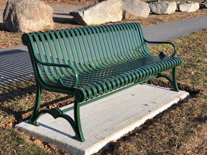 new park bench on its own