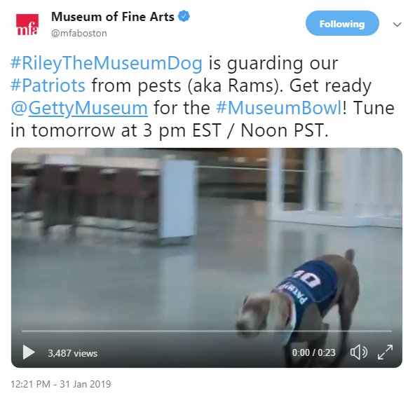 MFA Boston twitter account Museum Bowl 2019