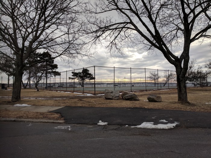 BEFORE tennis courts at Stacy Boulevard to be repaired and dedicated_Glouceter MA_ 20190215_© catherine ryan