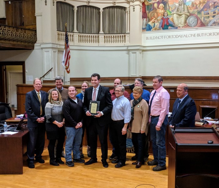 City Auditor and Jim Destino with City Council_20190213_Gloucester MA major recognition for accounting reporting