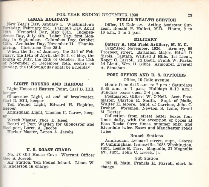 1938 City Directory Lighthouses