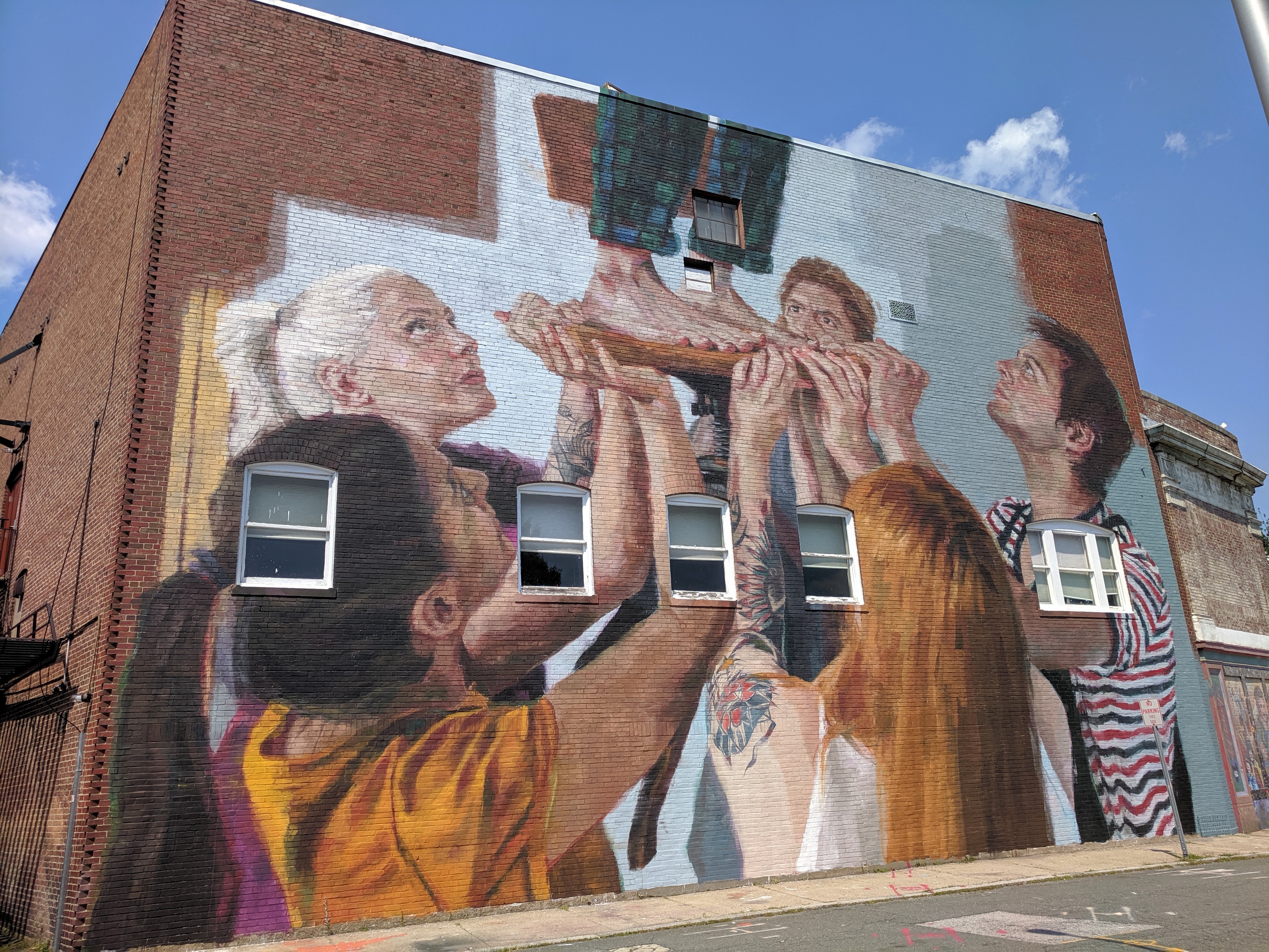 artist HELEN BUR wall art street art mural Beverly Mass_Cabot theater wall_July 2019_©c ryan (1)