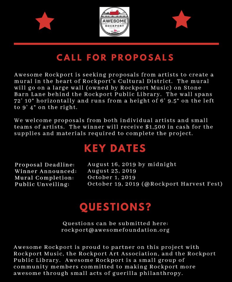 Awesome Rockport call to artists mural July 25 2019 1 or 2