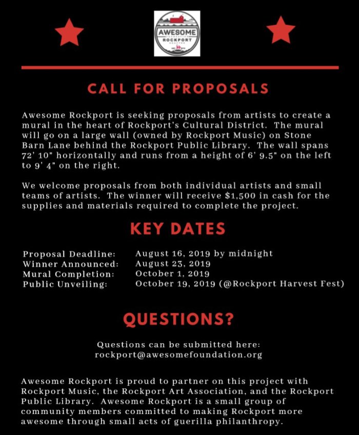 Awesome Rockport call to artists mural July 25 2019 1 or 2