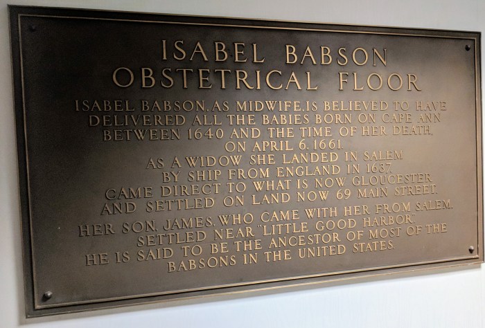 Isabel Babson history plaque_Obstetrical Floor Addison Gilbert _20180525_©c ryan