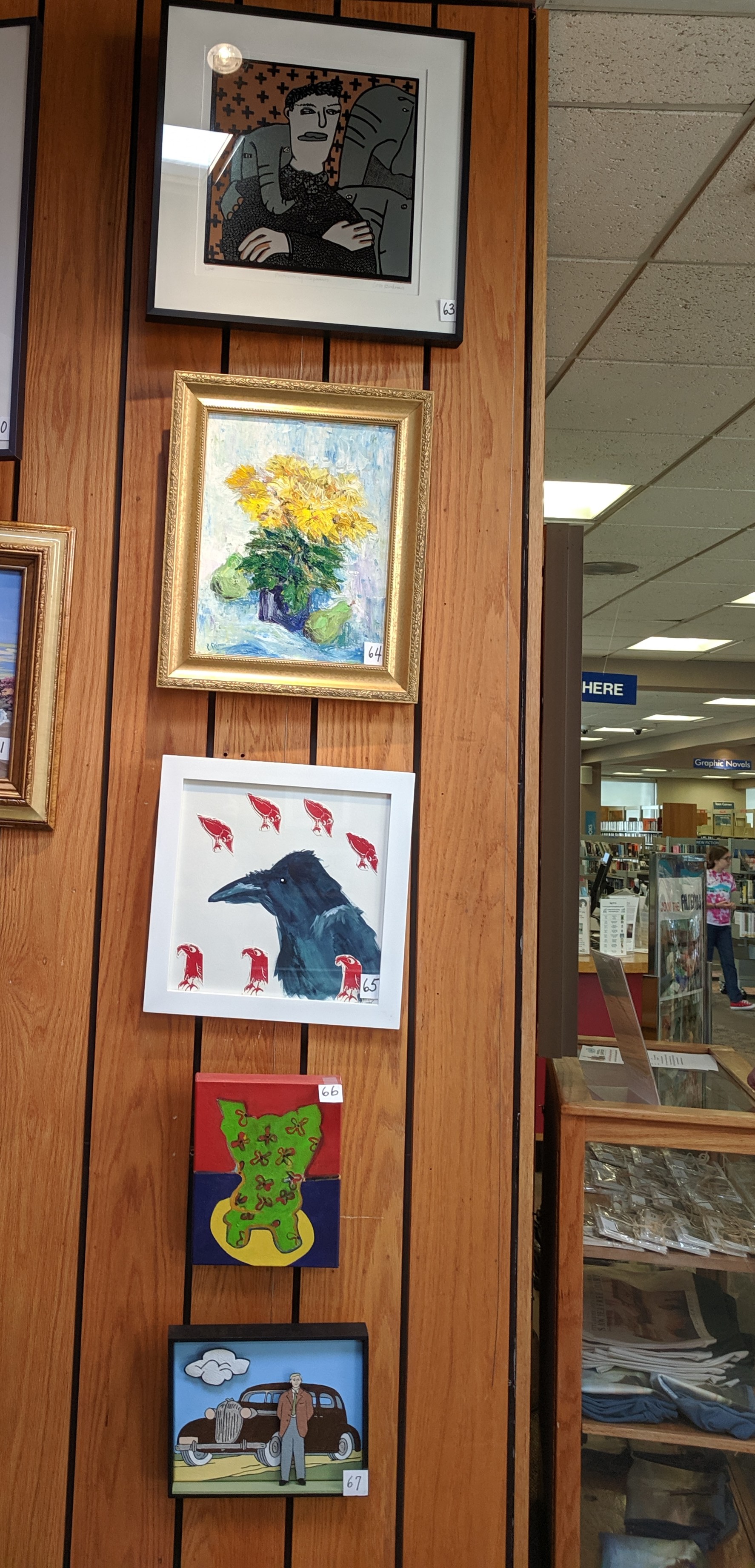 63 to 67_Friends of SFL annual art auction preview_local artists donate art to sale to help library_20190909_installation view © c ryan