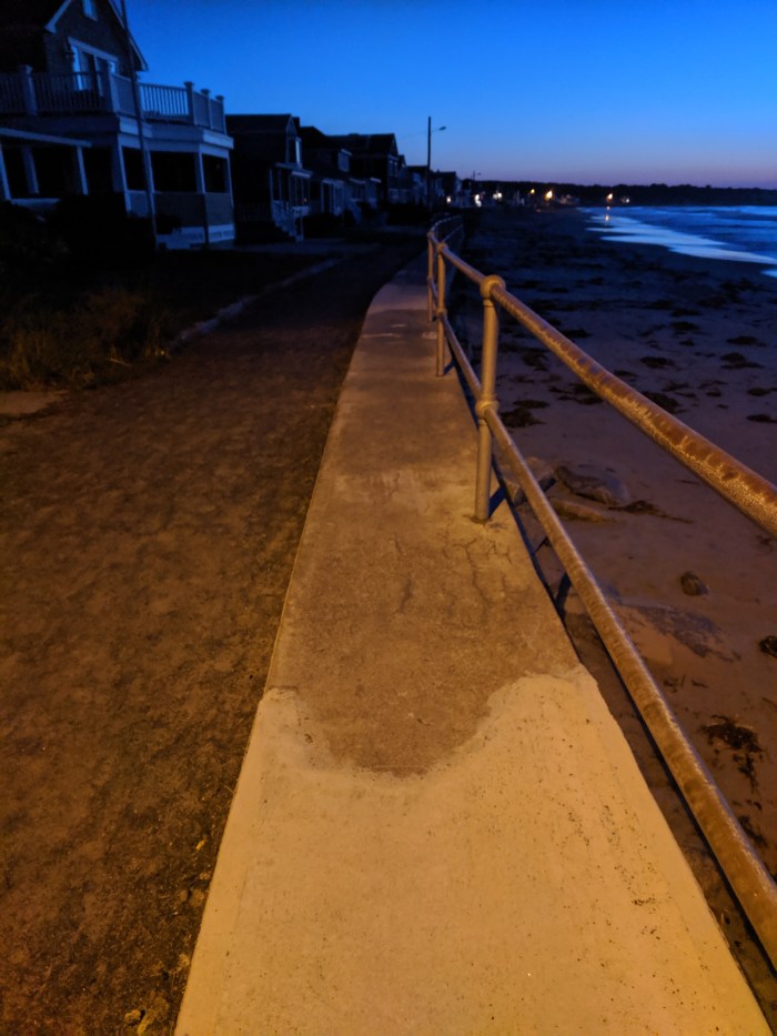 September sunrise_ high tide splashed over seawall_Long Beach Rockport Gloucester Mass_20190921_© cryan (1)