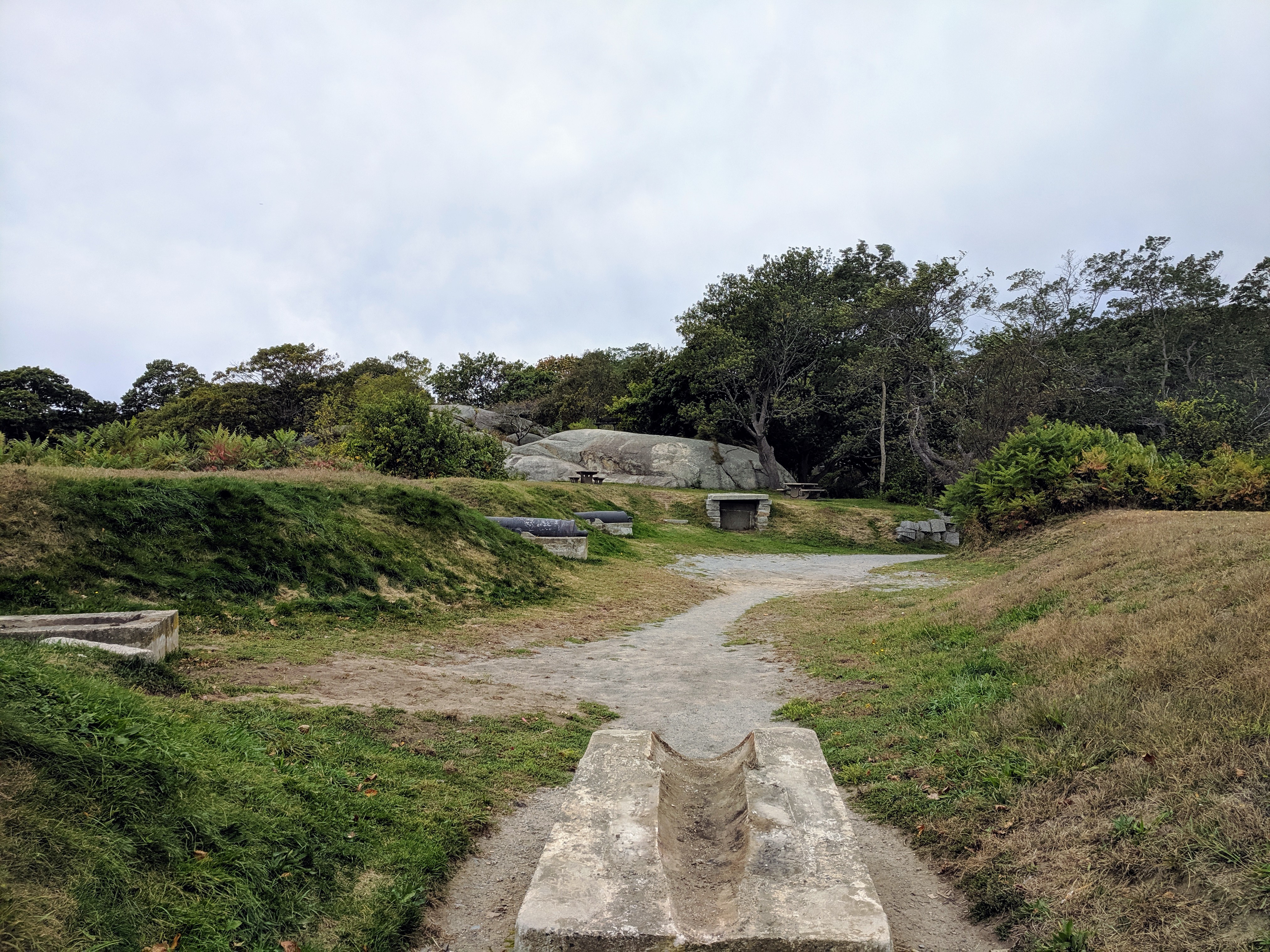 cannon embrasure at stage fort park Gloucester Massachusetts_20191009_ cannons removed for restoration ©c ryan