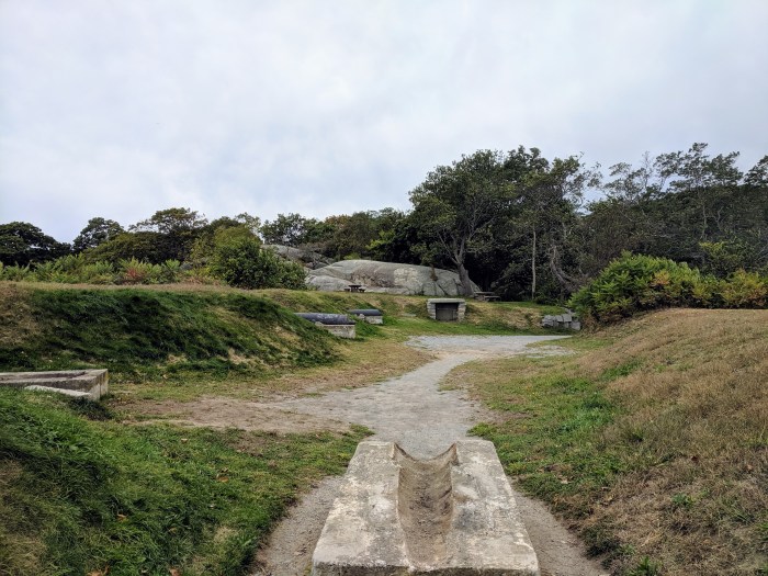 cannon embrasure at stage fort park Gloucester Massachusetts_20191009_ cannons removed for restoration ©c ryan