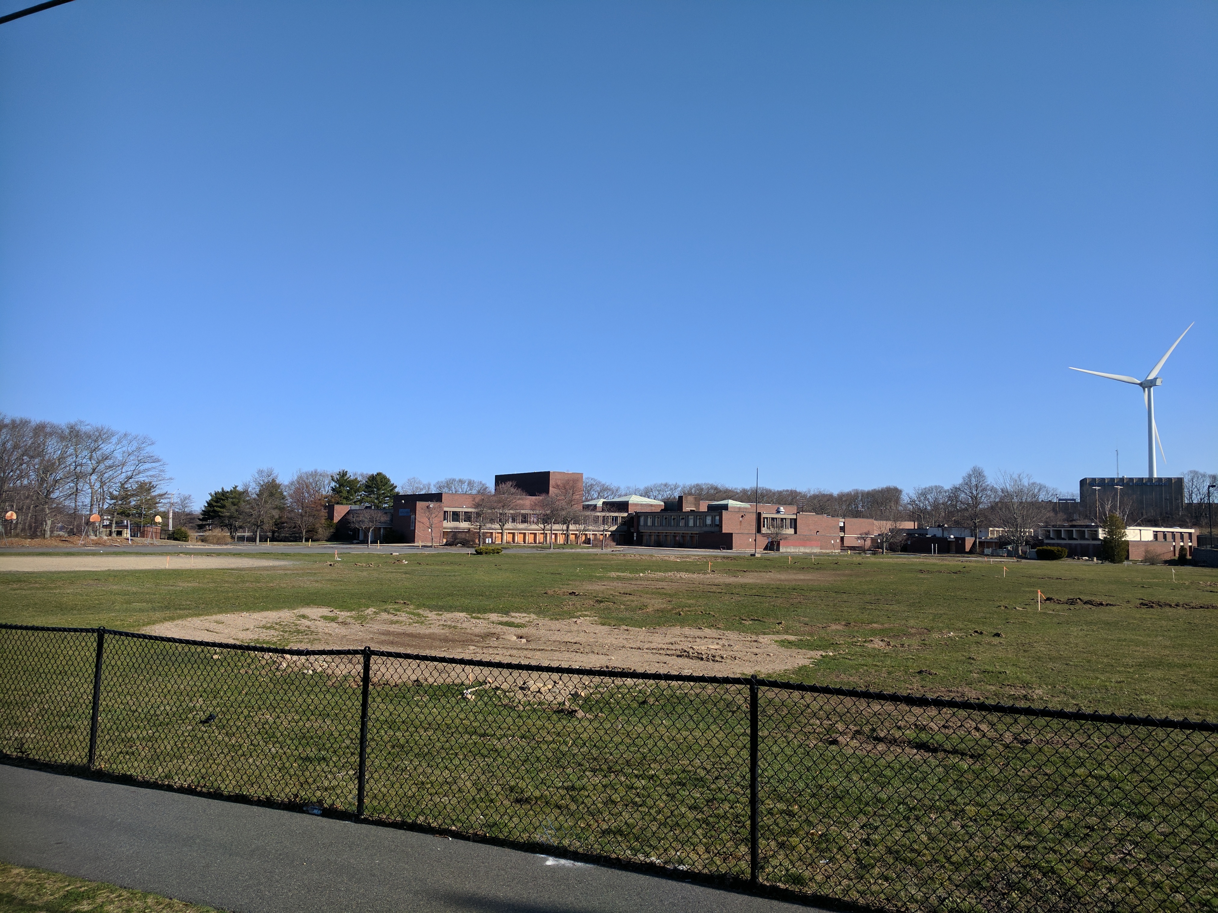 April 2017- looking across field Fuller School to windmill_20170414_©c ryan
