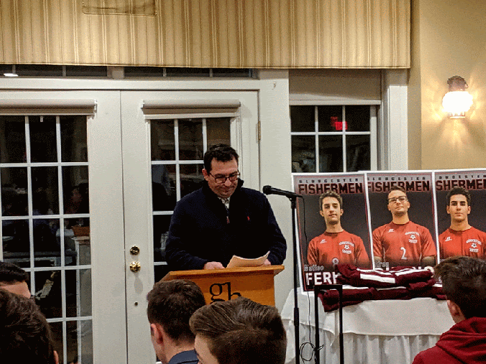 Armando Marnoto Head Coach GHS boys Soccer banquet 20191124_soccer boosters ©c ryan GIF
