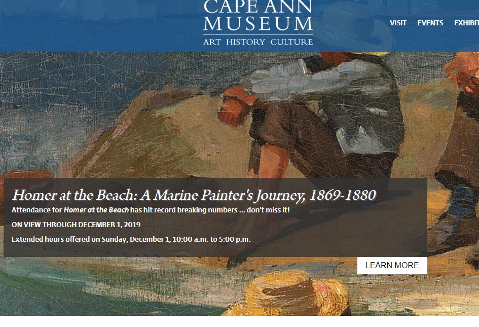 extended hours at Cape Ann Museum for Winslow Homer exhibit