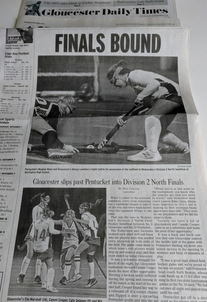 ghs field hockey featured in Gloucester Daily Times_20191107.jpg
