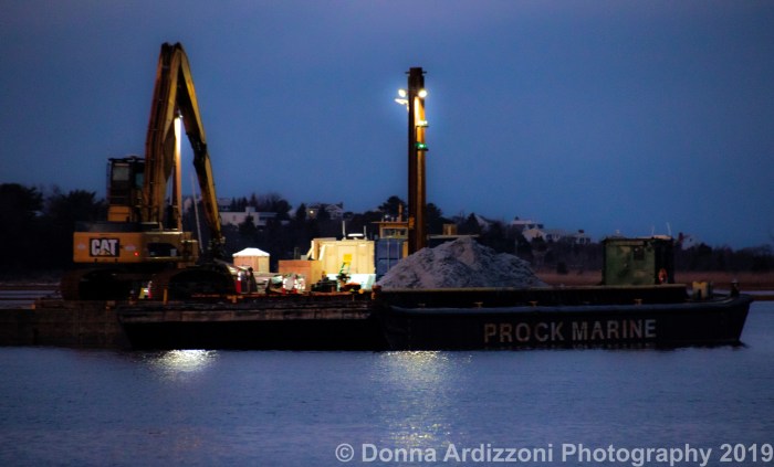 December 18, 2019 dreding the Annsiquam from Corliss Landing