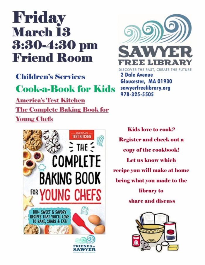 Cook a Book SFL flyer March 13