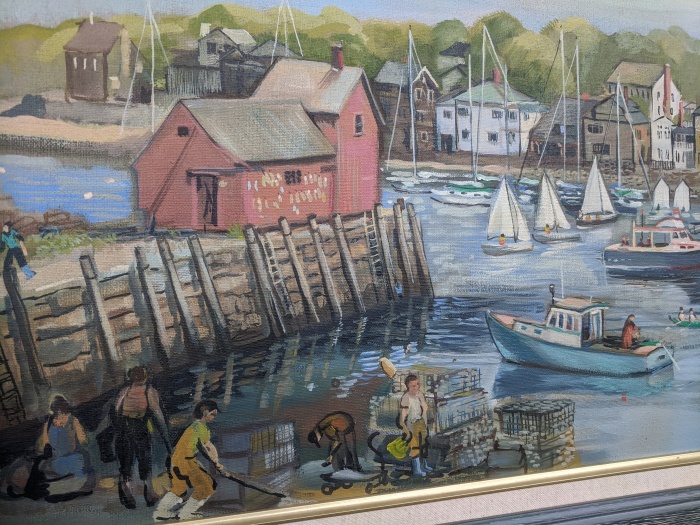 detail from Rockport painting by fine artist Betty Allenbrook Wiberg