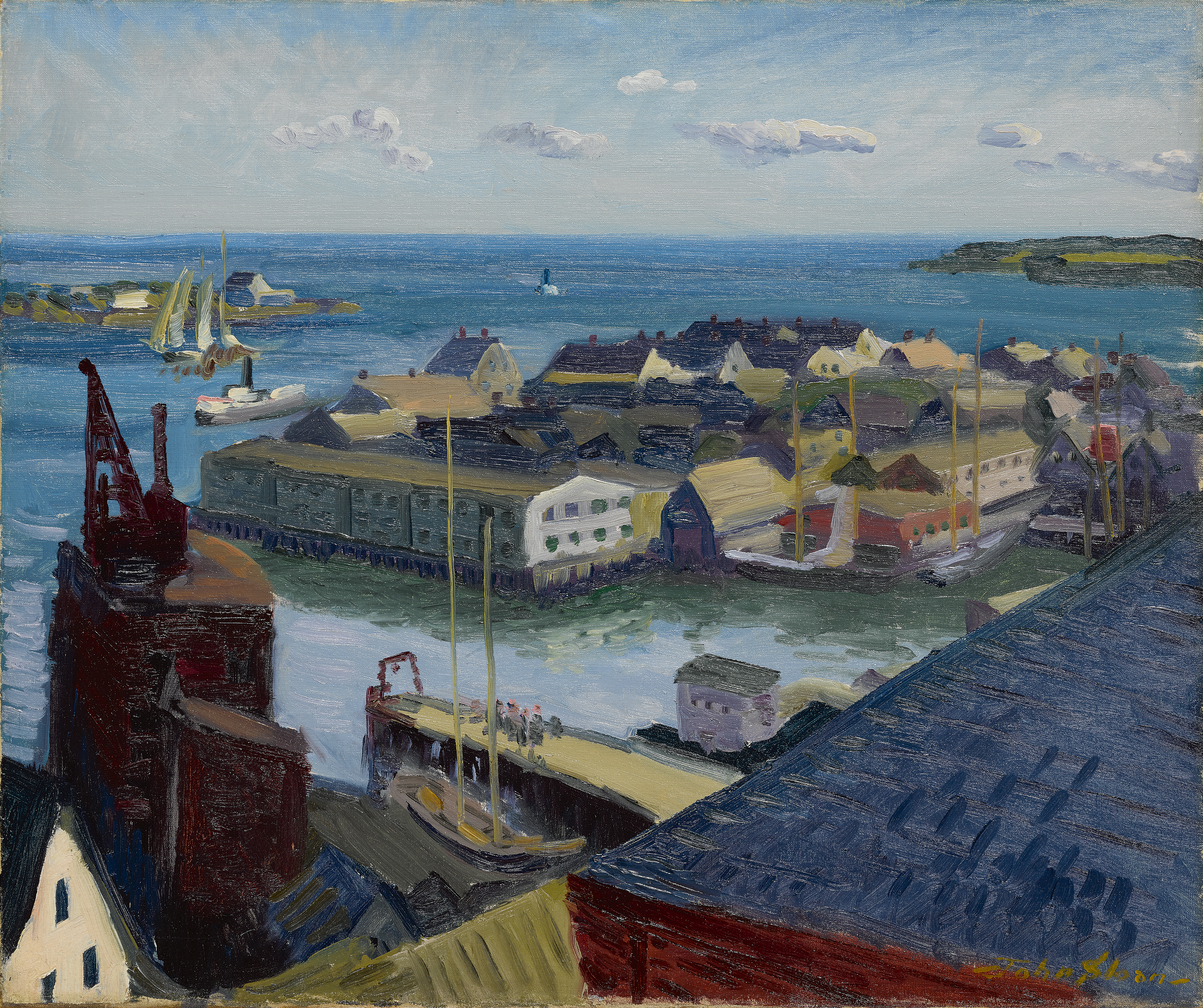 john sloan fishing port, gloucester on line sothebys sale by march 5 collection patrick and carlyn duffy