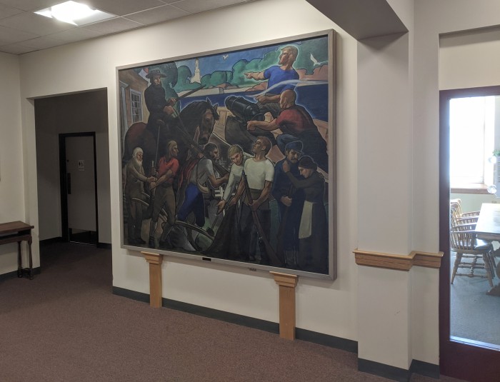 Samuel F. Hershey WPA era mural 1939 at Rockport Public Library Rockport Mass. ©c ryan
