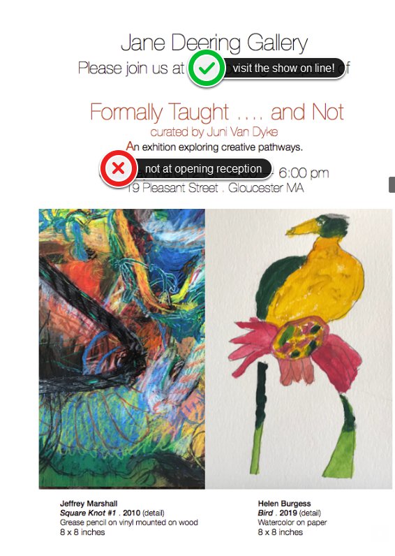 Gallery show on line _opening canceled