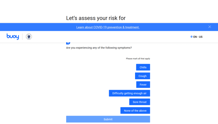 Screenshot_2020-03-28 Symptom Checker, Check Your Symptoms in Real Time Buoy