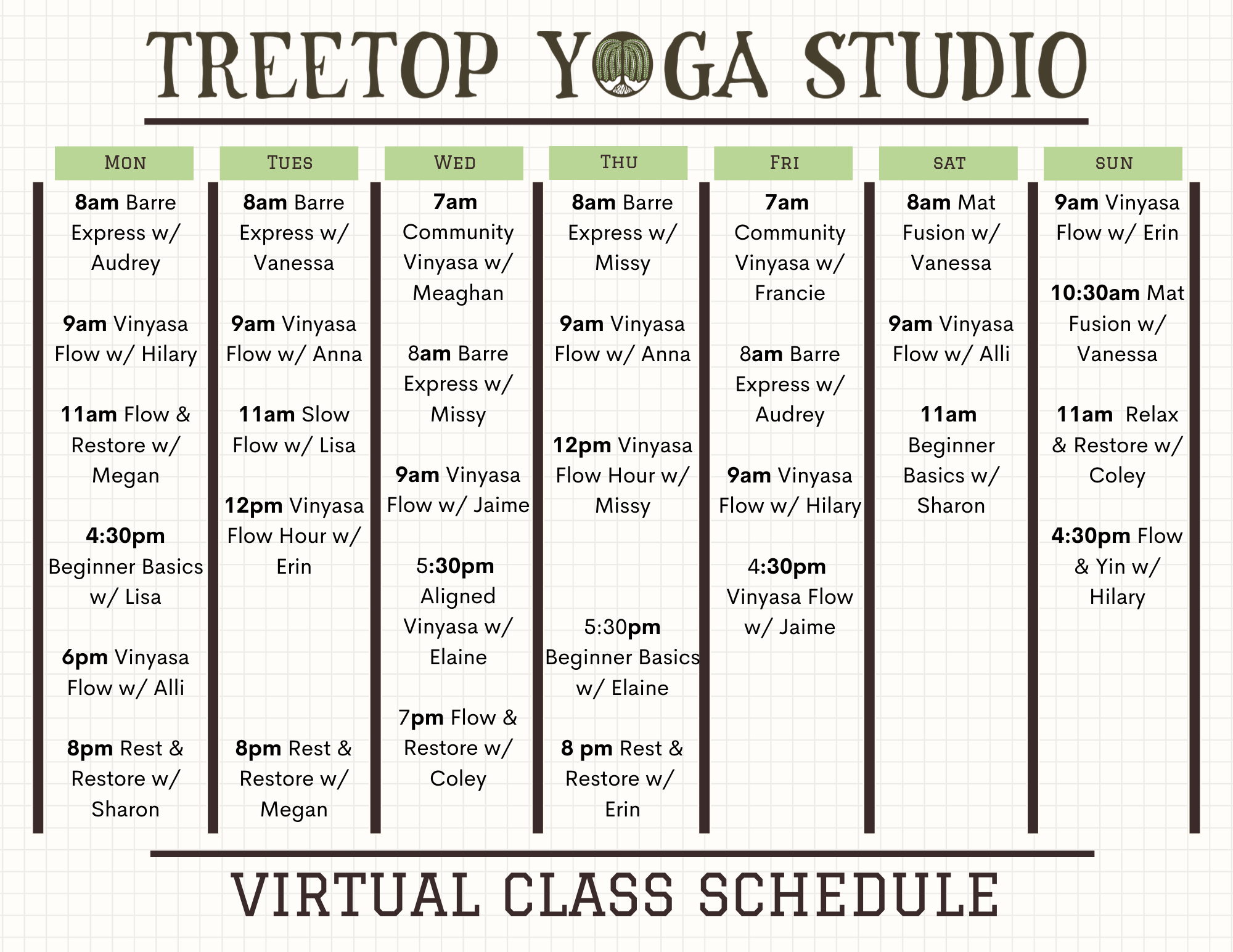 Cream Brown Simple Class Schedule (1)