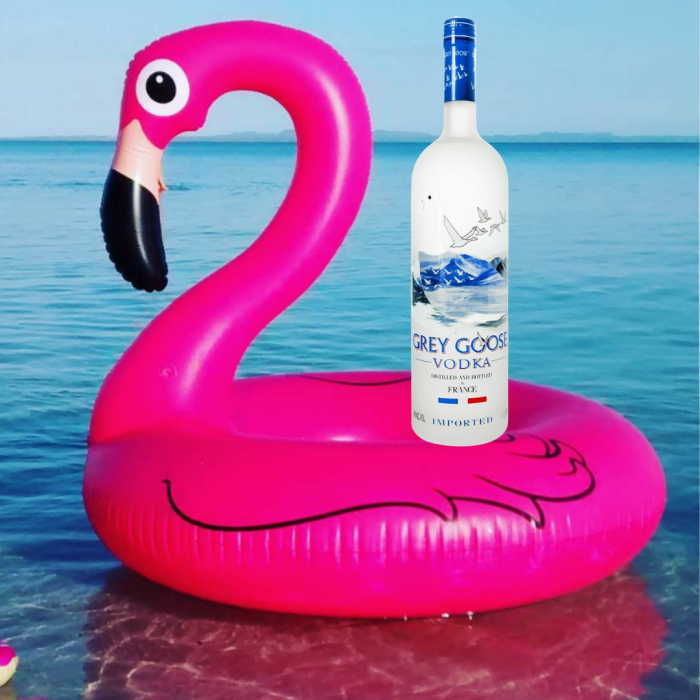 flamingo and grey goose