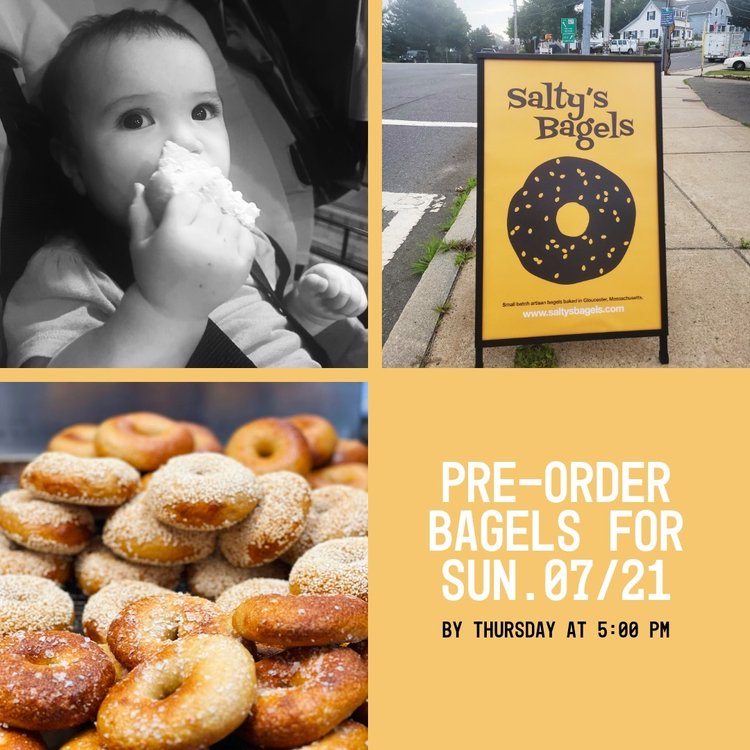 A BIG thank you to everyone who pre-ordered and stopped by for bagels this past Sunday. We SOLD OUT!!! Shout out to our youngest customer to date who tried her first bagel with scallion cream cheese which she couldn't get enough of! Please pre-order 